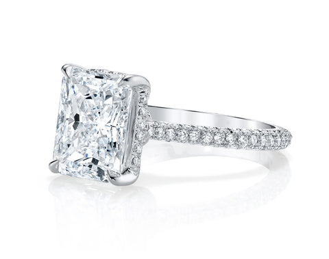 Hidden Halo Radiant Cut Diamond Engagement Ring