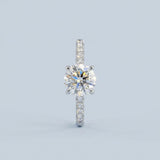 2.80 Carat Round Brilliant Diamond Engagement Ring in 19K White Gold