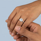 2.80 Carat Round Brilliant Diamond Engagement Ring in 19K White Gold