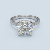 2.80 Carat Round Brilliant Diamond Engagement Ring in 19K White Gold