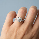 2.80 Carat Round Brilliant Diamond Engagement Ring in 19K White Gold