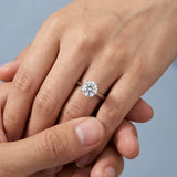 2.02ct E VS1 Ideal Cut Diamond Solitaire Engagement Ring in 19K White Gold