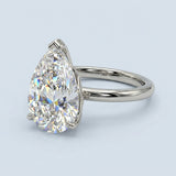 3-Carat Pear Lab-Grown Diamond Solitaire Ring in 14K White Gold