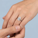 3-Carat Pear Lab-Grown Diamond Solitaire Ring in 14K White Gold