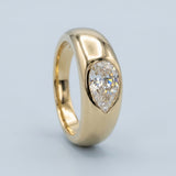 2.00ct Pear Cut Diamond East-West Gypsy Solitaire Ring in 14K Yellow Gold