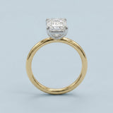 2.50ct Emerald Cut Lab-Grown Diamond Two-Tone Solitaire Engagement Ring in 14K Yellow Gold