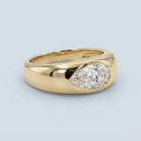 2.00ct Pear Cut Diamond East-West Gypsy Solitaire Ring in 14K Yellow Gold