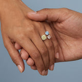 Past, Present, Future Multi-Color Fancy Diamond Open Bypass Ring in 14K White Gold