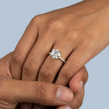 Pure Diamond 2.50 CT Lab-Grown Round Brilliant Pavé Engagement Ring in 14K Yellow Gold