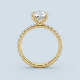Pure Diamond 2.50 CT Lab-Grown Round Brilliant Pavé Engagement Ring in 14K Yellow Gold