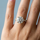 Pure Diamond 2.50 CT Lab-Grown Round Brilliant Pavé Engagement Ring in 14K Yellow Gold
