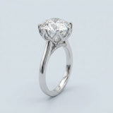 5ct Round Brilliant Diamond Petal Cathedral Ring in 14K White Gold