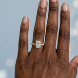 2.50 Carat Radiant Cut Diamond Hidden Halo Engagement Ring in 14K White Gold (E, VVS)
