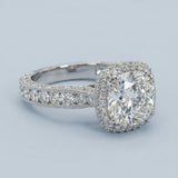 Art Deco Hidden Halo 2.00 Carat D VVS Lab Grown Diamond Engagement Ring in 14K White Gold