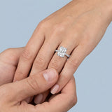 2.50 Carat Radiant Cut Diamond Hidden Halo Engagement Ring in 14K White Gold (E, VVS)