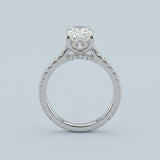 2.50 Carat Radiant Cut Diamond Hidden Halo Engagement Ring in 14K White Gold (E, VVS)