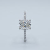 2.50 Carat Radiant Cut Diamond Hidden Halo Engagement Ring in 14K White Gold (E, VVS)