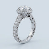 Art Deco Hidden Halo 2.00 Carat D VVS Lab Grown Diamond Engagement Ring in 14K White Gold