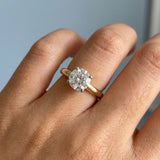 1.40 Carat Round Brilliant Lab Diamond Two-Tone Cathedral Solitaire Ring in 14K Yellow Gold