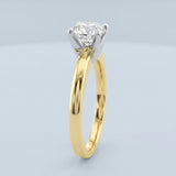 1.40 Carat Round Brilliant Lab Diamond Two-Tone Cathedral Solitaire Ring in 14K Yellow Gold
