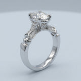 The Heart-Bridge 2.00ct Oval Diamond Engagement Ring in 14K White Gold