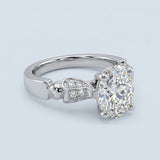 The Heart-Bridge 2.00ct Oval Diamond Engagement Ring in 14K White Gold