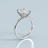 Melisande Radiant cut Solitaire Diamond Ring 3.00 + ct, E/VS