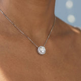 Classic Halo Round Brilliant Lab Grown Diamond Pendant Halo 1.20 carat.