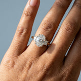 Two-Tone Oval Cut Diamond Three Stone Engagement Ring