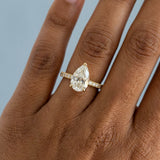 Hidden Halo Pear Brilliant Cut, With Side Diamonds