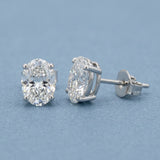 2.0 carat Oval Cut Lab Grown Diamond Stud Earrings