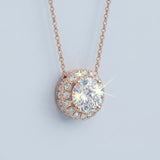 Classic Halo Round Brilliant Lab Grown Diamond Pendant Halo 1.20 carat.