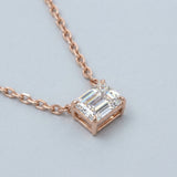 Elegant Emerald-Cut Diamond Pendant Necklace