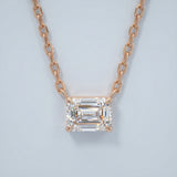 Elegant Emerald-Cut Diamond Pendant Necklace