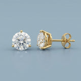 Martini 3-prong: 1.80 Carat D-E Color, VS2-VS1 Clarity, Lab-Grown Diamond Earrings – Timeless Brilliance Redefined