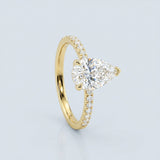 Hidden Halo Pear Brilliant Cut, With Side Diamonds