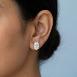 2.0 carat Oval Cut Lab Grown Diamond Stud Earrings