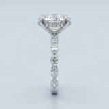 Lab-Grown Oval Diamond Ring with Alternating Accents