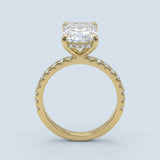 Perfect Hidden Halo Radiant Cut, French Cut Pavé sides, 2.00+ ct, D-E/VS