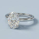 Cathedral Lines Oval Diamond Solitaire