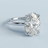 Oval Hidden-Halo Lab-Grown Diamond Ring — 2.00 ct Centre Minimum