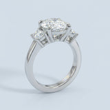 Two-Tone Oval Cut Diamond Three Stone Engagement Ring