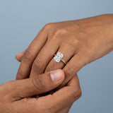 Melisande Radiant cut Solitaire Diamond Ring 3.00 + ct, E/VS