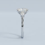 Classic Three-Stone Oval Lab-Grown Diamond Engagement Ring