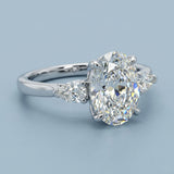 Classic Three-Stone Oval Lab-Grown Diamond Engagement Ring