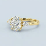 Classic Three-Stone Oval Lab-Grown Diamond Engagement Ring