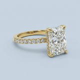 Perfect Hidden Halo Radiant Cut, French Cut Pavé sides, 2.00+ ct, D-E/VS