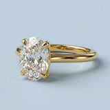 Cathedral Lines Oval Diamond Solitaire