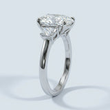 Two-Tone Oval Cut Diamond Three Stone Engagement Ring