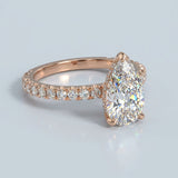 Hidden Halo Pear Brilliant Cut, With Side Diamonds